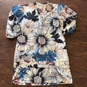 Floral Print Dress with Puff Sleeves